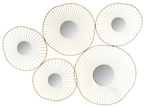 Atmosphera - Wanddekoration 5 goldene Spiegel 78 × 58 cm - Gold