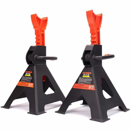 Unterstellböcke 3T, 295-425 mm, Wagenheber Ständer Modellwahl Wagenbock Werkstattstände Profi Reifenwechsel Abstellbock Auto Heber PKW Wohnmobil (1 Paar 3T)