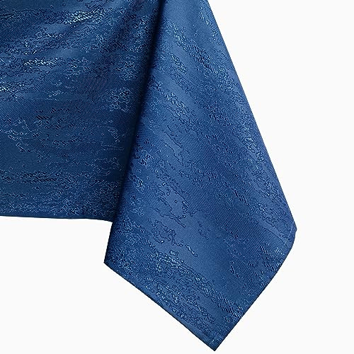 AmeliaHome Tischdecke 110x140 cm Tischtuch Tafeldecke Fleckschutz Vesta | Lotuseffekt Abwaschbar Wasserabweisend Ornament dunkelblau