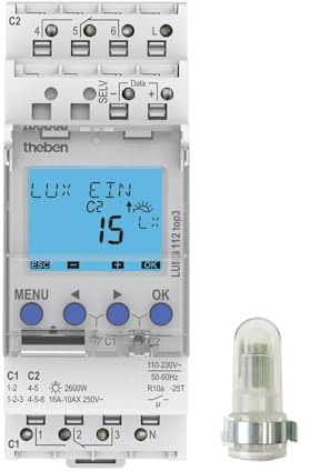 Theben Luna 112 top3 AL twilight switch with surface-mounted light sensor twilight switch series installation 4003468110072