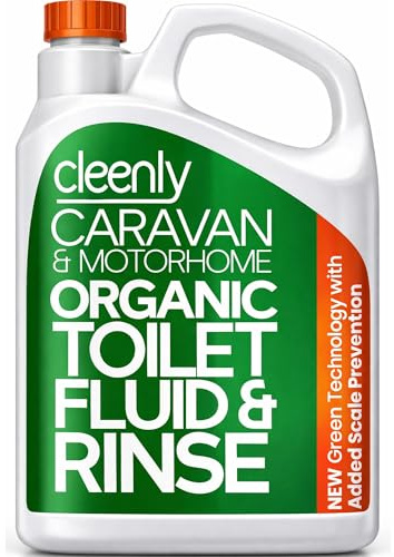 Cleenly Organic Toilet Fluid Rinse Green Solution Cleaner 2L for Caravan and Motorhomes - Eco-Friendly, Formaldehyde Free - 2 Litres
