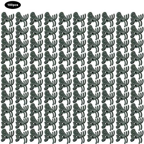100 Unids Clips de plantas Clips de orquídeas Crisantemo Forma Jardín Flor Tallos de fijación Clips de soporte Clips de soporte de plantas(Without Pin in Clip)