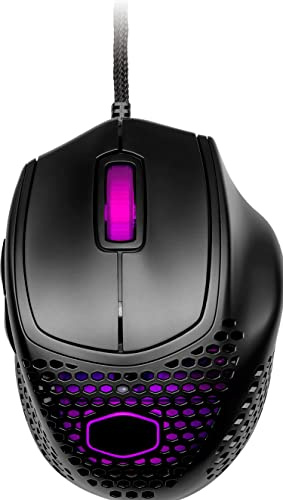 Cooler Master MM720 RGB-LED Claw Grip Gaming Maus mit Kabel - Ultra-leichte 49g Wabenschale, 16000 DPI Optischer Sensor, 70 Millionen klick Micro Switches, PTFE Gleit-Füße - Matt Schwarz