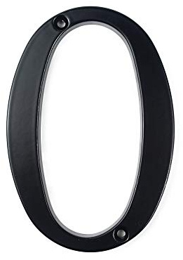 HASWARE Husnummerskylt 4 tum (10 cm) Moderna dörrenummer Skyltar Platta Street Hemadress Siffror Zinklegering (Svart, 0)