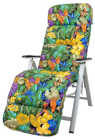 KETTtex 8194 Auflage Relaxliegen Kreta Papagei bunt Sitzpolster 175x50x8 cm (ohne Liege)