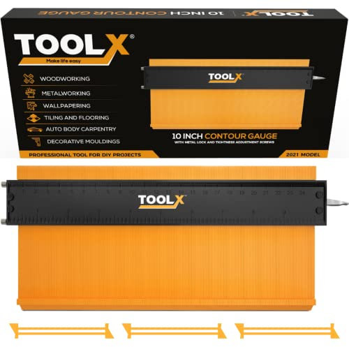 Toolx Konturenlehre, Profilwerkzeug mit Feststellschrauben und Stiften, Superlehre, Form und Umriss-Master-Duplikator für Eckmessung und Winkelschablonen-Duplikation, Nachverfolgung