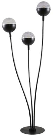 Lucande Stehlampe Dustian (Design, Modern) in Schwarz aus Glas (3 flammig E27) - Design Stehleuchte Floor Lamp Standleuchte Wohnzimmerlampe Wohnzimmerleuchte