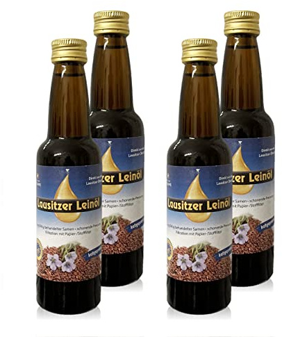 4 x Lausitzer Leinöl (kaltgepresstes Leinöl), 4x 100ml