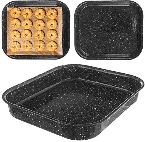 orion group Teglia da forno smaltata per carne, biscotti, dolci, verdure, antiaderente, 29,5 x 25,5 x 4,5 cm