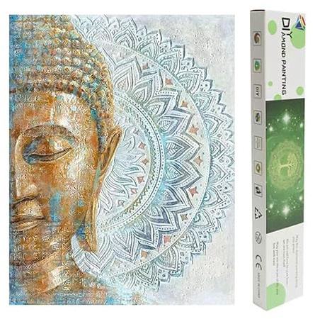 Gör-det-själv 5D diamantmålning full 40 x 50 cm Buddha mandala fyrkantig borr diamantmålningsset full stor kvadratiska diamanter broderi strass stitch fyrkantiga stenar vuxna måla efter siffror pärlor