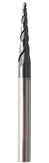1 x 2-Flöten-Spiral-Schaftfräser, 3,175 mm, 4 mm, 6 mm, 8 mm, Hartmetall-Kugelnasen-Schaftfräser, konische Schaftfräser, 2D- und 3D-Gravur, Schnittkantenlänge: R1 x 15 x 38 l