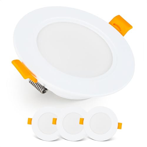 EMOS Faretti LED da Incasso per Cartongesso 5W / 500 Lumen | Faretti LED Soffitto Incasso IP54 per interni ed esterni | Set di 3 Faretti LED incasso 3000k Bianco Caldo, Rotondi, Ultrasottili, Bianco