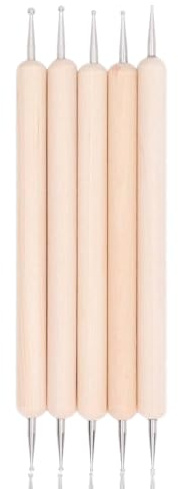 5pcs strumenti per goffratura con diverse dimensioni a doppia estremità per tracciare punteggiatura strumento per goffratura, mandala, ceramica, argilla fai da te, Set di Strumenti per Stilo a Sfera