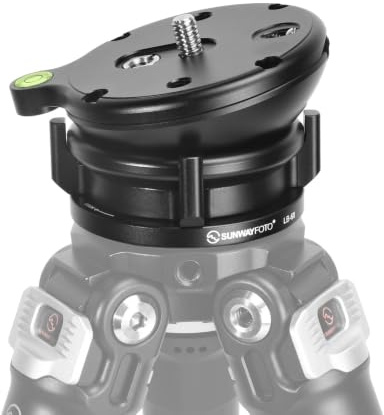 SUNWAYFOTO Cabezal de trípode con Base de nivelación LB-68, Capacidad de Carga de 10 kg