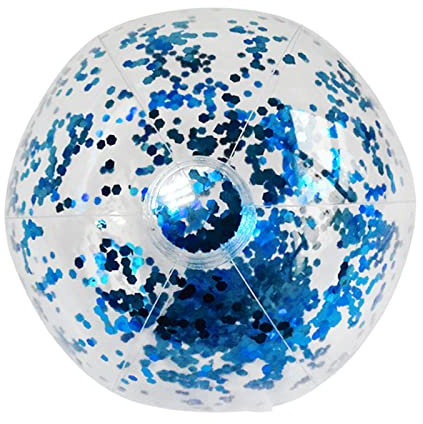 60cm Aufblasbare Wasserbälle Glitzer Aufblasbarer Ball Transparenter PVC Pailletten Glitzer Wasserbälle Konfetti Strandball Sommer Schwimmball Spielbälle Pool Ball Schwimmfähig Wasserspielzeug