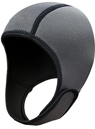 rockible Cappuccio da Immersione Cappuccio da Muta da Immersione in Neoprene da 2 mm, Elastico Tenere al Caldo con sottogola Cappello da Nuoto Cuffia da Surf, Grigio