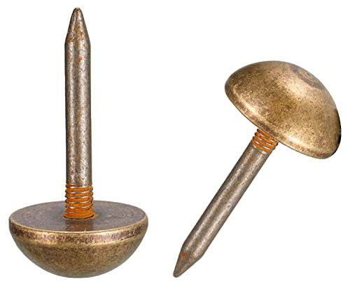 sourcing map 10Stk Polsternägel 35/64 Messing Möbelstifte Nägel Dekorativ Daumen Tack Druck Stifte für Möbel DIY Dekorativ Bronze