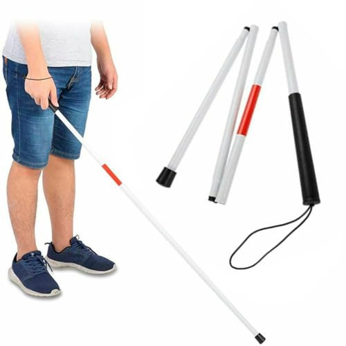 Blindenstock,Klappbarer Aluminium Gehstock,Tragbarer Spazierstöck,Faltbare Stöcke,Einstellbar Spazierstock Gehstöcke Für Männer Und Frauen,Für Arthritis Senioren Und Behinderte (normal)