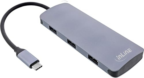 InLine 7-Port USB-C Hub, PD 3.2 Gen.1 100W, 4X USB-C, 3X USB-A, USB 3.2 Gen.2, 10 Gb/s Datenübertragung, OTG-Funktion, Multiport Splitter/Verteiler, für Laptop, PC, MacBook und mehr, 35392C