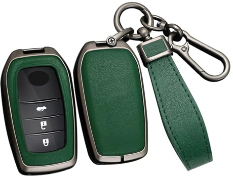 ontto Autoschlüssel Hülle Passt für Toyota Yaris Cross Hybrid Corolla RAV4 Prius Camry Auris Highlander 2020-2023 Schlüssel Schlüsseletui Schutzhülle Fernbedienung Zubehör 2/3/4 Tasten-Schwarz Grün