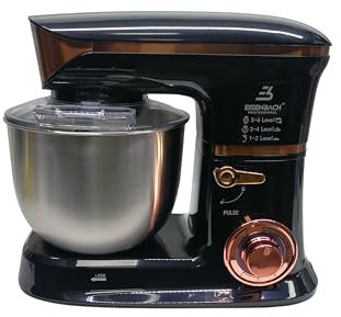 Eisenbach Professional | Potenza 2000W | Capacità 6.5L | 8 Velocità + Funzione Impasto | Robot da Cucina in Acciaio Inossidabile Argento/Metallico