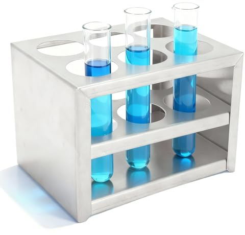 Support de Tube à Essai, 30mm Porte-Tubes à Essais pour Échantillon 6 Trous | Acier Inoxydable, Conception à 3 Niveaux pour Stabilité, pour Laboratoire Scolaire et Expériences Scientifiques
