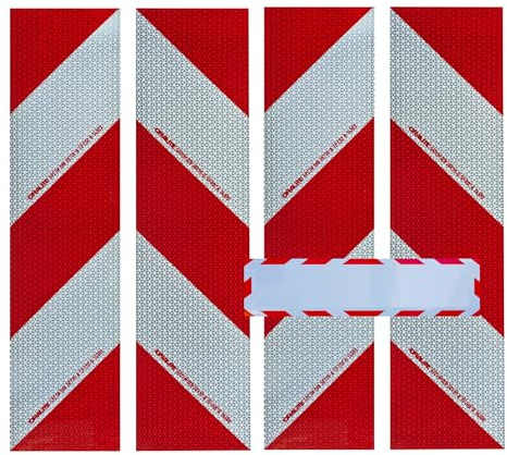 UvV Kfz-Warnmarkierung DIN30710 Magnet Anwendungspaket 4 x 564x141 mm Set + 30x10 cm Magnet Schild reflektierend (Set mit Wunschtext)