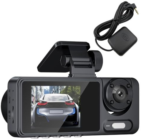 Mulcort 2 Caméra Dash Cam Avant et Arrière, Grand Angle Clair Voiture Enregistrement avec Multi Langue, Surveillance du stationnement, Connectivité WiFi, Enregistrement en Boucle