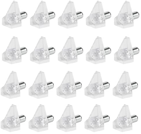 Regalbodenträger, 5mm Bodenträger Einlegeboden Halter, transparent Kunststoff Regalboden Stifte für Möbel Bücherregale Schränke Holz Glas-Böden Regal Halter Pegs Pins (20, transparent)