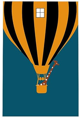 tür Vorhang 2x42.5x150cm Heißluftballons und Giraffen Room Divider,Japanese Style Door Curtain Restaurant Entrance Hanging,Half Curtain Decorative Curtains,Küche Shop Tür Halber Vorhang