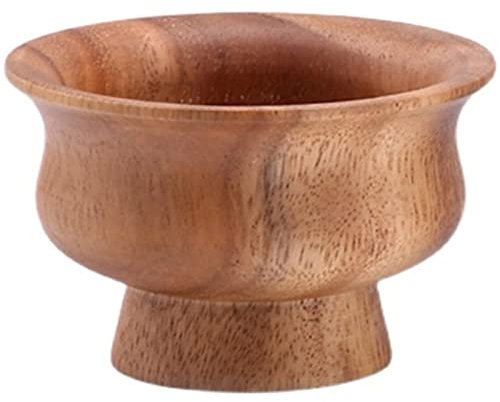 LVUNZJCA Holzschale Hohe Holzschale Dessertschale Joghurtschale Salatschüssel Ganze Holzschale für Obst, Dessert, Snack(13x7.8cm)