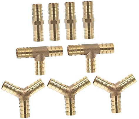 SOLUSTRE Schlauchverbinder Gerade Aus Messing Y-förmiges Schlauchadapter Männlich Männlich Mit Luftschlauch Fitting Für Garten Ranch Und Industrie