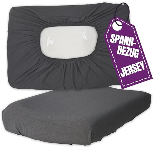 Jersey Nackenkissen Bezug 40x60 cm Anthrazit Spannbezug Kissenhülle | Spann Kissenhülle aus 100 % Baumwolle – Kopfkissenbezug Elastisch, Pflegeleicht, waschbar - Ideal für Nackenstützkissen