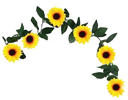 Hoement Sonnenblumen-deko Blumenkranz Für Garten Party-Accessoire Realistische Blumen Haltbare Dekoration