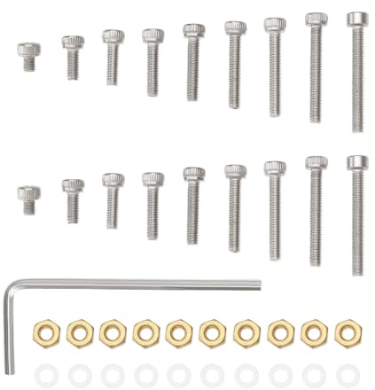 eMagTech 1 Set Turntable Headshell Cartridge Mounting Kit Phono Headshell Cartridge Screws M2.5 Bolts Nuts Washers Compatible with Linn Compatible with Thorens