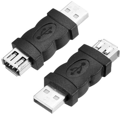 sourcing map 2PCS USB maschio a IEEE 1394 6 pin femmina 800Mbps cavo adattatore convertitore dati per DV, fotocamera digitale, nero