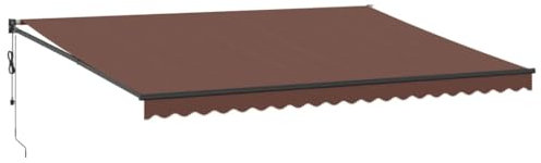 vidaXL Articulated Arm Awning, Extendable Automatic Sun Awning for Patio, Balcony, Sun Protection Balcony Awning, Patio Awning, Brown, 500 x 300 cm
