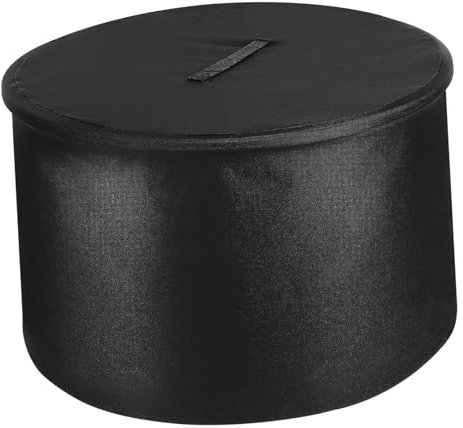 Milisten Housse de Protection Ronde pour Foyer Extérieur, Tissu Oxford 600d Noir, Robuste et Résistante, pour Patio et Protection du Foyer
