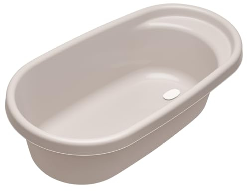 Orthex Babybadewanne 27 L mit Stöpsel | Grau | | Baby-Bad | BPA-frei | 10-Jahres-Garantie | L77 x W41 x H24 cm
