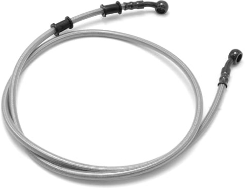 MospdyGear 120 cm Motorradbremsleitung, Stahlgeflecht hydraulische Bremsleitung, vorne und hinten für Pit Bike, Dirt Bike, ATV, Motocross (Silber)