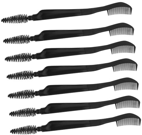 BEBEMOKO Lot de 10 Brosses à Sourcils et Cils Noires Compactes, Outil de Maquillage Féminin pour Voyage, Accessoires de Beauté Polyvalents