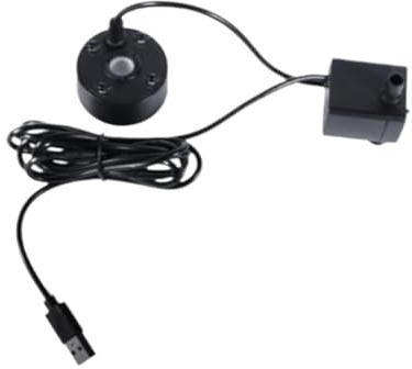 mophrati Generador de Niebla para Fuentes de Interior con Sensor Nivel Agua, fácil operar, Accesorios para Fuentes al Aire Libre, Mini jarrón para máquina Niebla, Negro, con Bomba Agua
