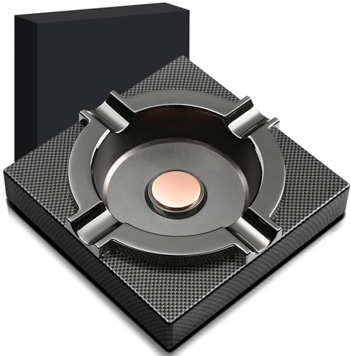 Cigar Ashtrays,Outdoor Large Ring Gauge Unbreakable Metal Ashtrays for Backyard/Patio/Outside/Indoor/Cigar Room/Living Room