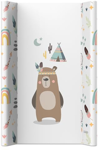 Kikido Wickelauflage 50x70 cm - Teddy - Baby Wickelauflagen Abwaschbar und Pflegeleicht - Wickelunterlage aus PVC mit erhöhten Kanten - OEKO-TEX - Universal-Wickelauflage, Changing Mat 70x50 cm