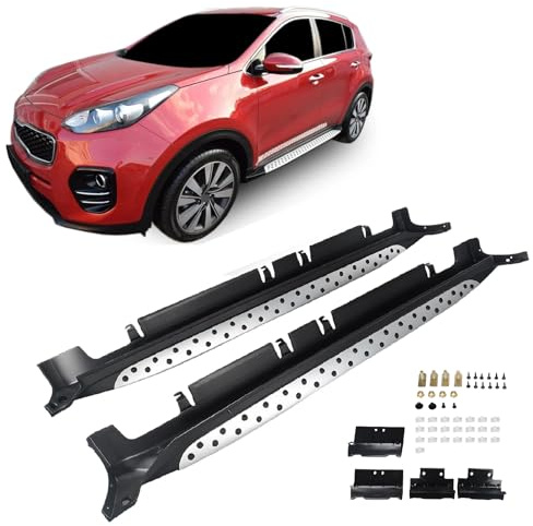 ISINEVER Trittbretter Seitenbrett Set Kompatibel mit Kia Sportage SL MK3 2010-2015, Belastbar bis 360KG, Seitenschweller mit Halterung, Aluminium Schweller, rutschfest, robust, Links & Rechts