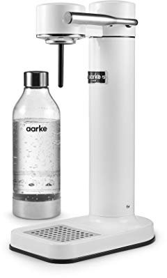 Aarke Carbonator II Wassersprudler (Edelstahl Gehäuse, Soda Sprudelwasser, inkl. PET-Flasche, kompatibel mit CO2 Sodastream Zylindern) Weiß