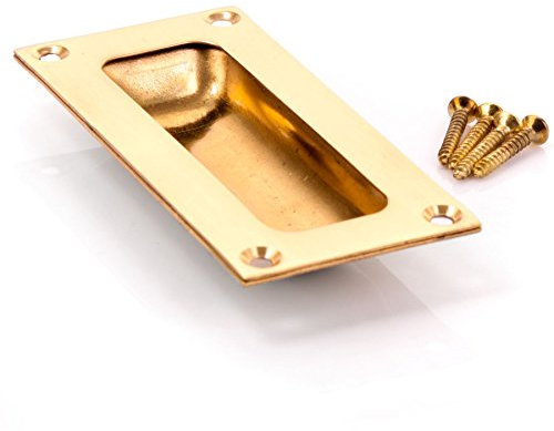 Solid Brass 90mm Inset/Recessed Handle - Flush Sliding Furniture/Door Pull