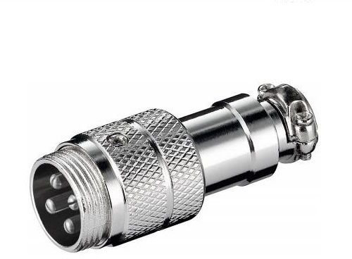 CABLEPELADO Connettore Micro Aviazione Aerea Gx16 | Connettore microfono 4 Pin | Maschio | 4 Pin | Adatto per montaggio a cavo audio e microfono