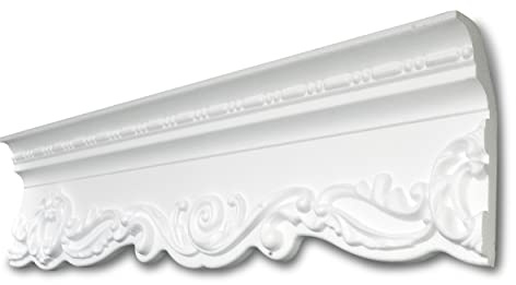 Decosa Stuckleiste G39 - Deckenleiste in Weiß - 18 Leisten à 2 m Länge = 36 m - zierleiste aus Styropor 58 x 140 mm - Stuckelemente für die Decke