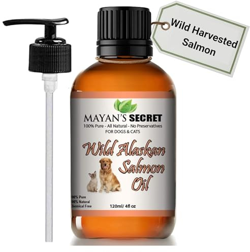 Pure Wild Alaskan Salmon Oil for Dogs & Cats - Supports Joint Function, Immune & Heart Health - Omega 3 Liquid Food Supplement for Pets - All Natural EPA + DHA Fatty Acids for Skin & Coat
